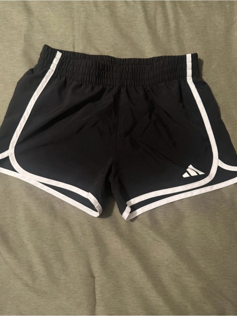 adidas Black Athletic Shorts with White Trim